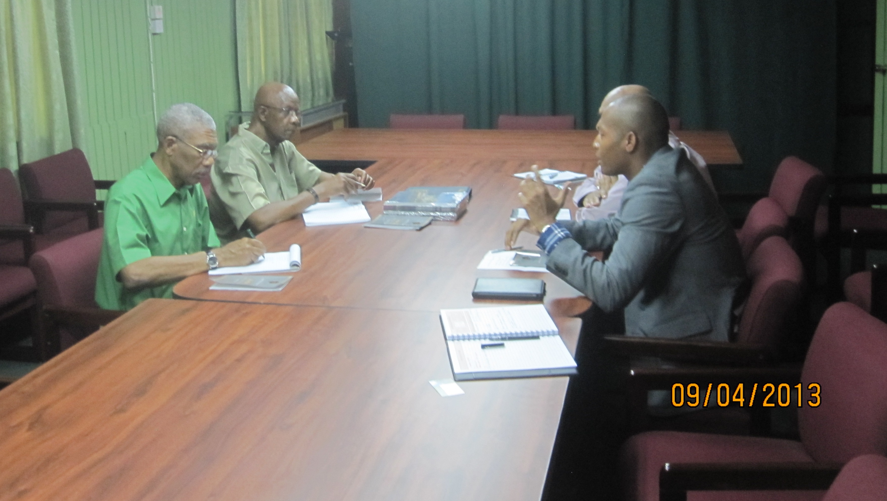 GCCI President, Mr. Clinton Urling and other representatives meet with the Leader of the Opposition.