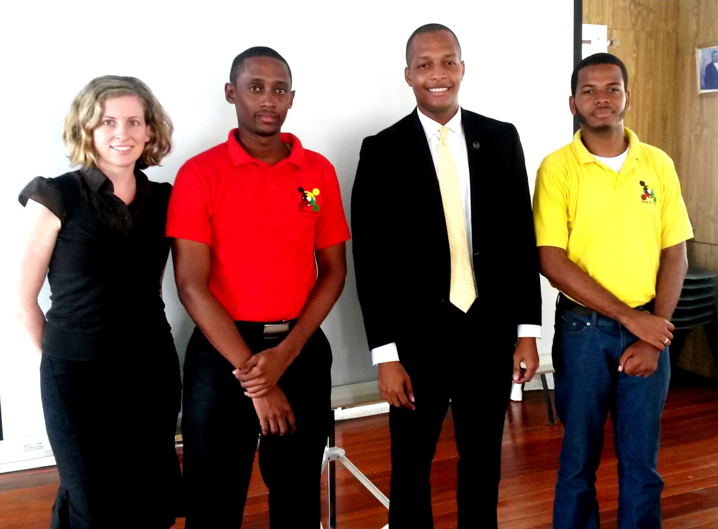 President of the GCCI, Mr. Clinton Urling meets with members of Guyana Shines at the Office of the Chamber today, March 19, 2014.