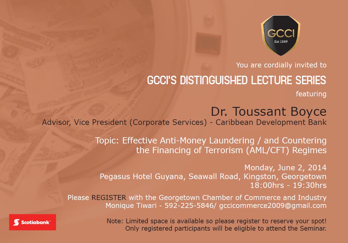 GCCI’s Distinguished Lecture Series – Effective Anti-Money Laundering and Countering the Financing of Terrorism (AML/CFT) Regimes