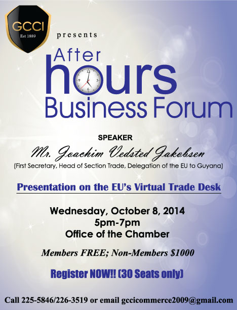 After Hours Business Forum: Wednesday, October 8, 2014 at GCCI