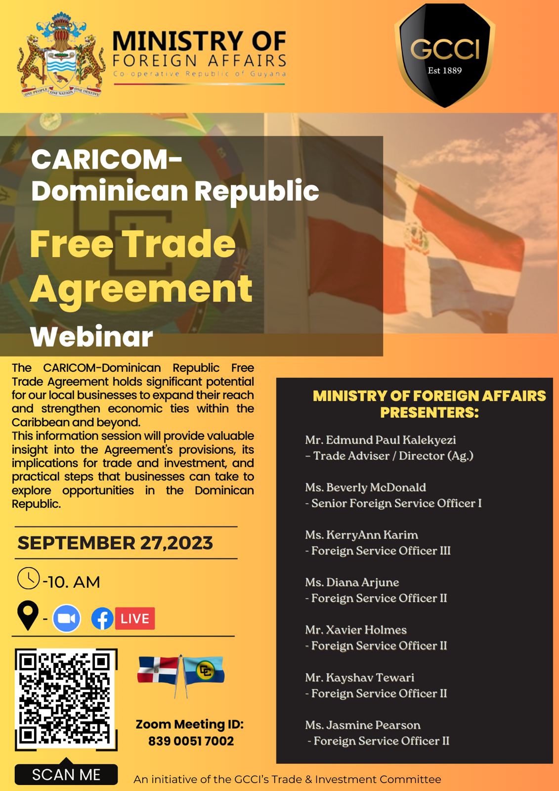 Ministry of Foreign Affairs on the CARICOM-Dominican Republic Free Trade Agreement