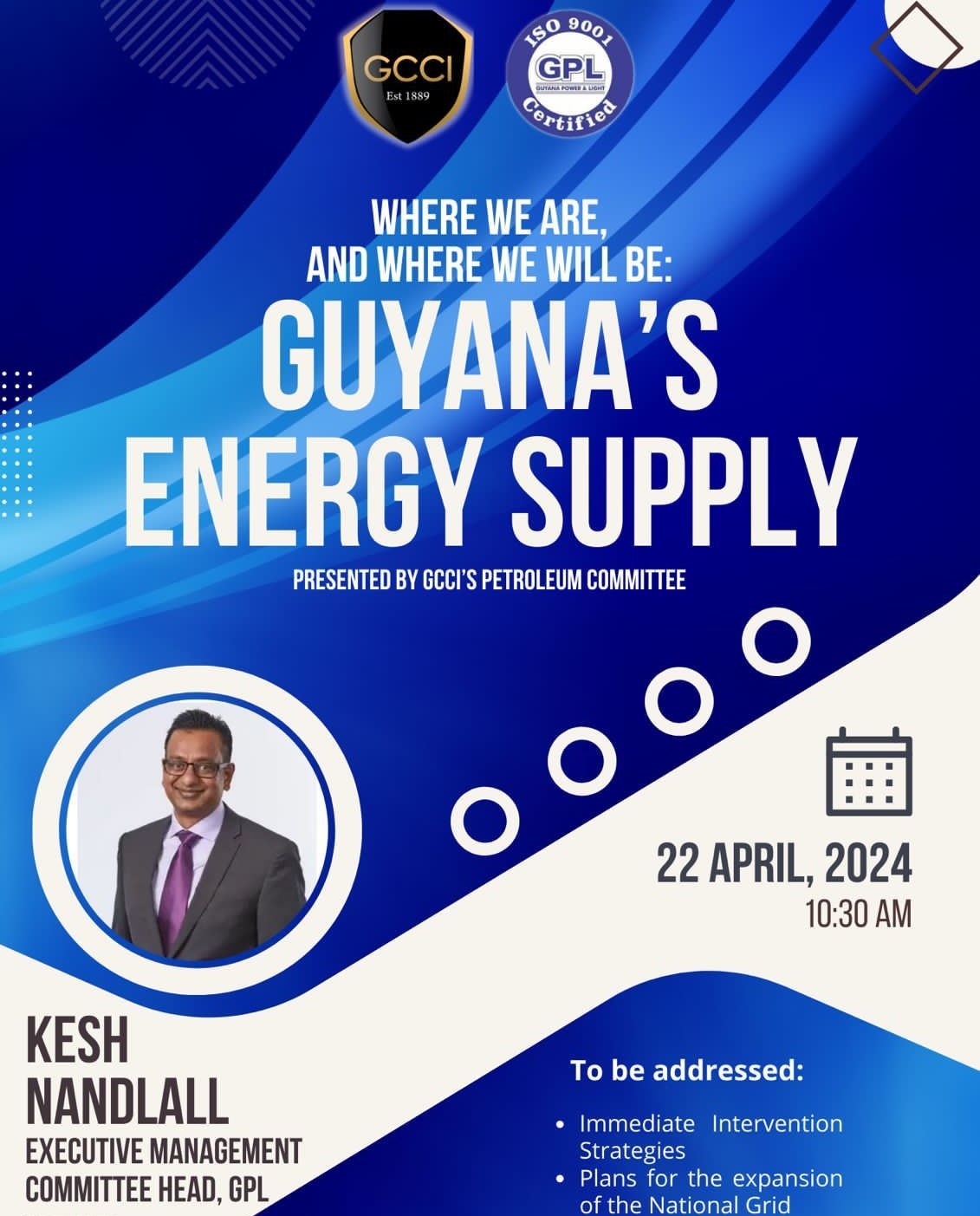GCCI facilitates energy supply discussion forum with membership and GPL Head, Kesh Nandlall
